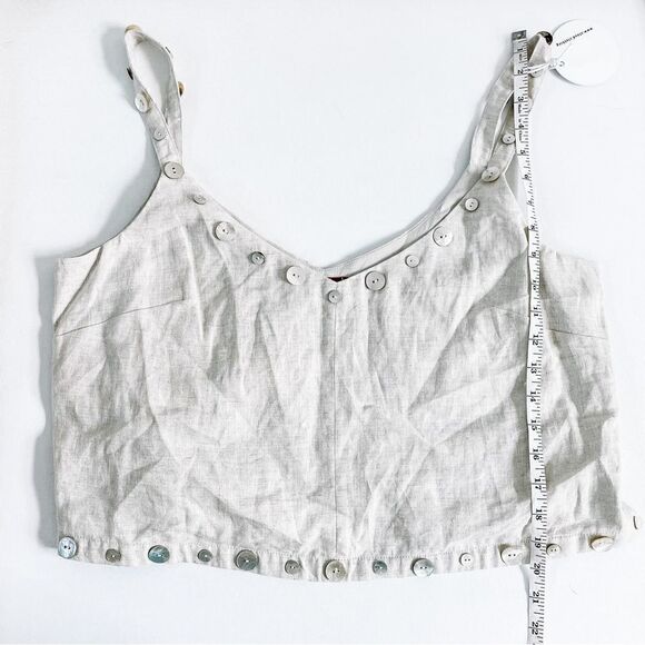 Staud Linen Tank Vittoria Button Trim - Picture 9 of 10